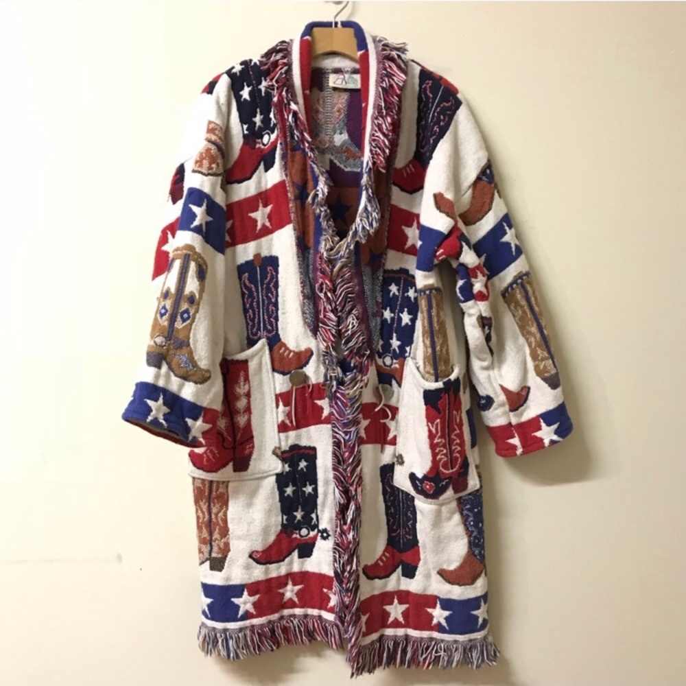 Rare vintage cowboy boot sweater